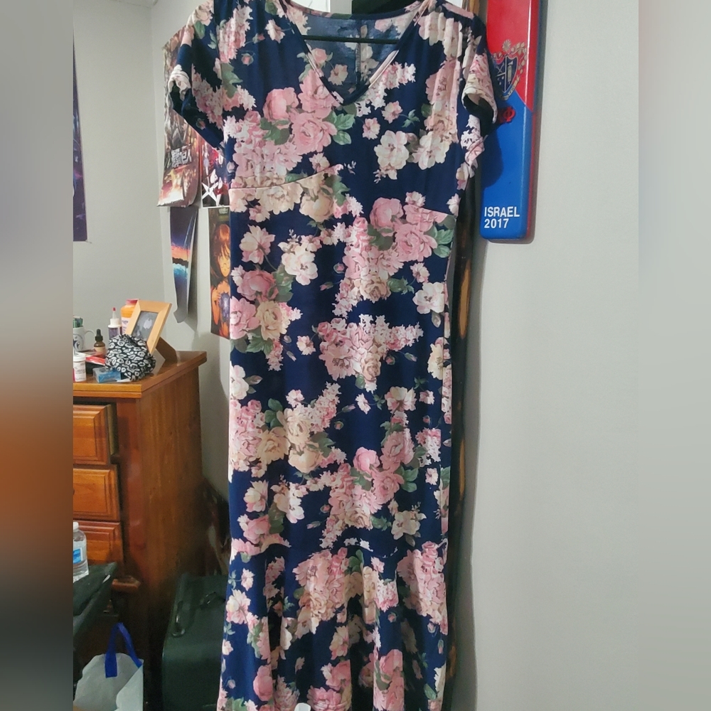 Blue floral dress